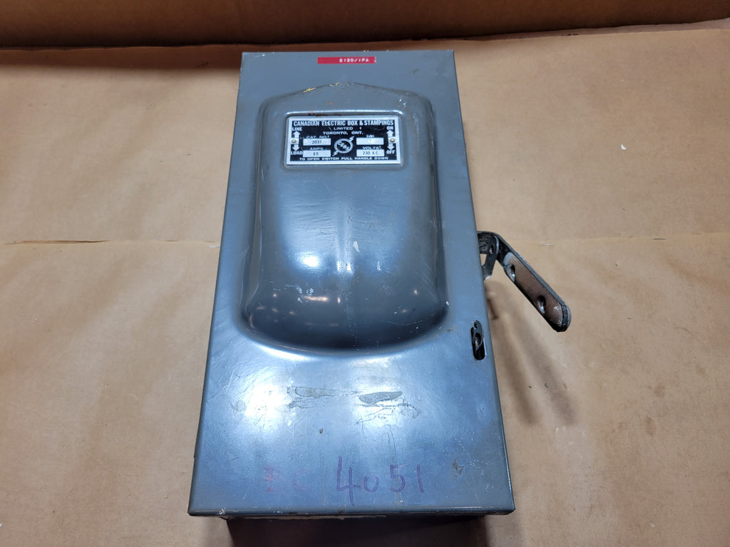 CANADIAN ELECTRIC BOX & STAMPINGS LIMITED 2031N 60A 230VAC 3-Pole Fusible Disconnect Switch