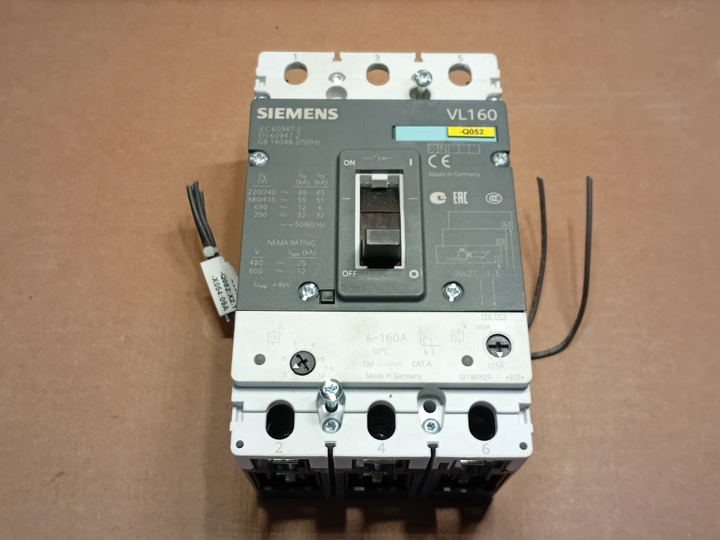 SIEMENS 160 Amp, 3 Pole, 600 Volt Circuit Breaker 3VL2716-1AA33-0AA0