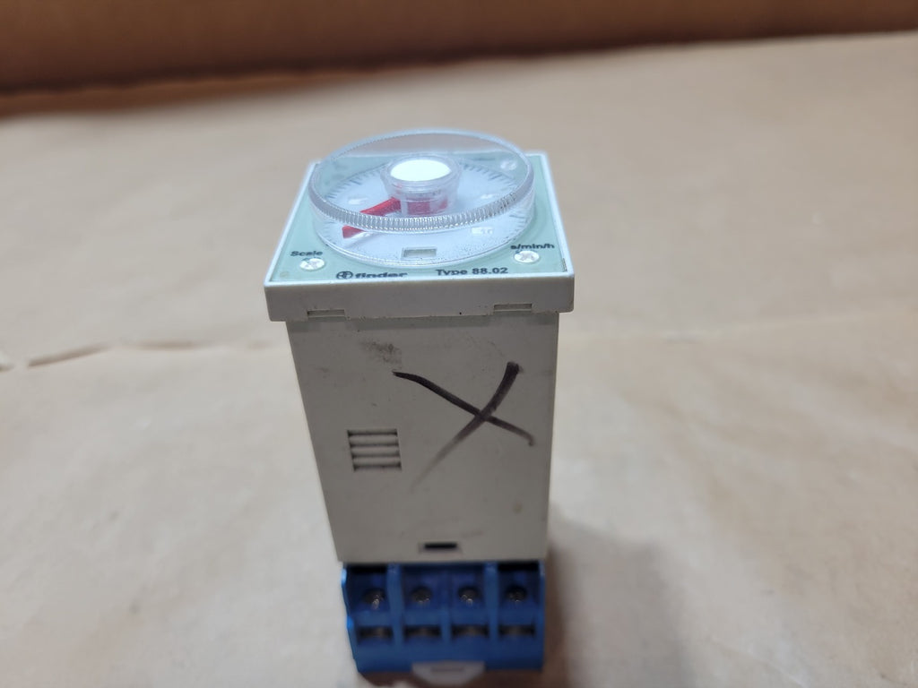 FINDER 88.02.0.230.0002 24-230V AC/DC Multifunction Timer Relay 0.05s-100h DPDT with 90.27 Socket