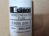 EDISON E50S200 Semiconductor Fuse, 200A, 500V AC/DC