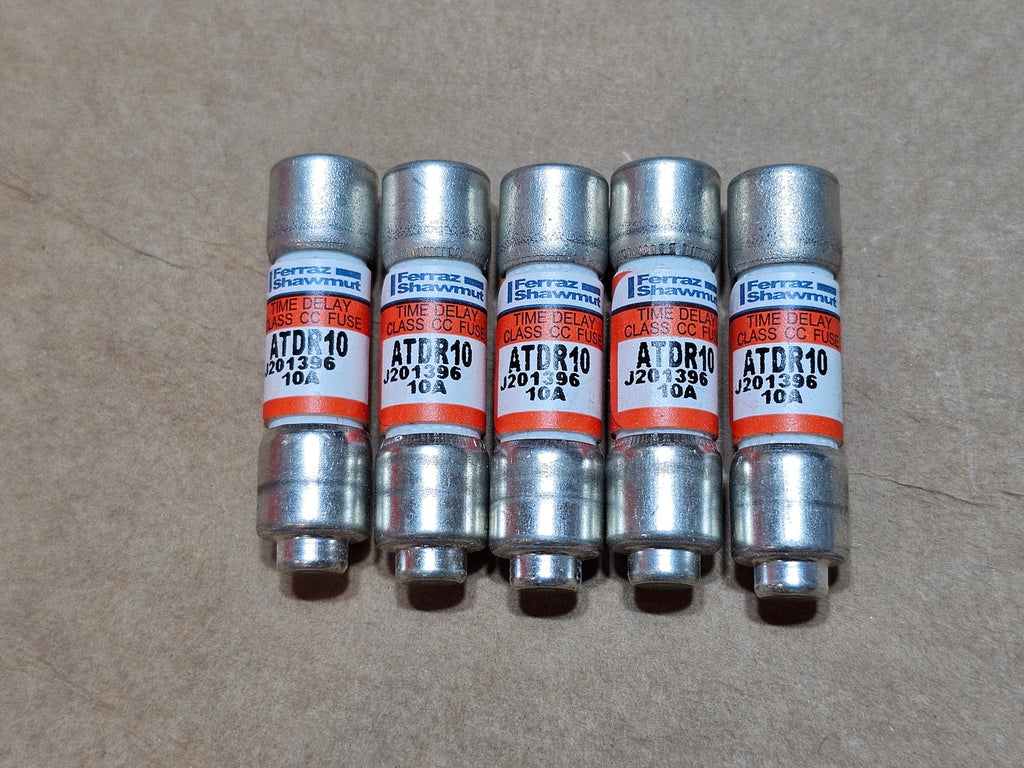 FERRAZ SHAWMUT ATDR10 10A 600VAC Class CC Time-Delay Fuses  (Lot of 5)