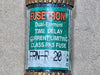 BUSSMANN 20A 250VAC / 125VDC Class RK5 Time-Delay Fuse Fusetron FRN-R-20