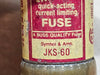 BUSSMANN 60 Amp, 600 Volt, Class J Fast Acting Fuse JKS-60 (Pack of 3)