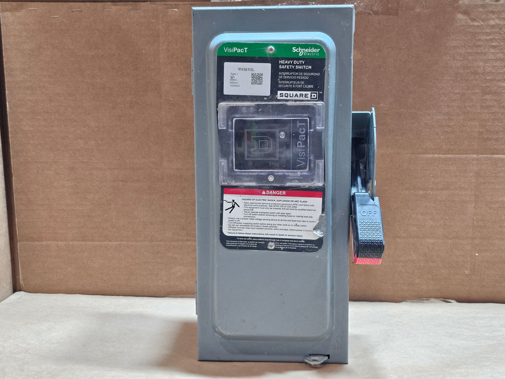 SQUARE D VH361GL 30A 600V 3-Pole Fusible Heavy Duty Safety Switch