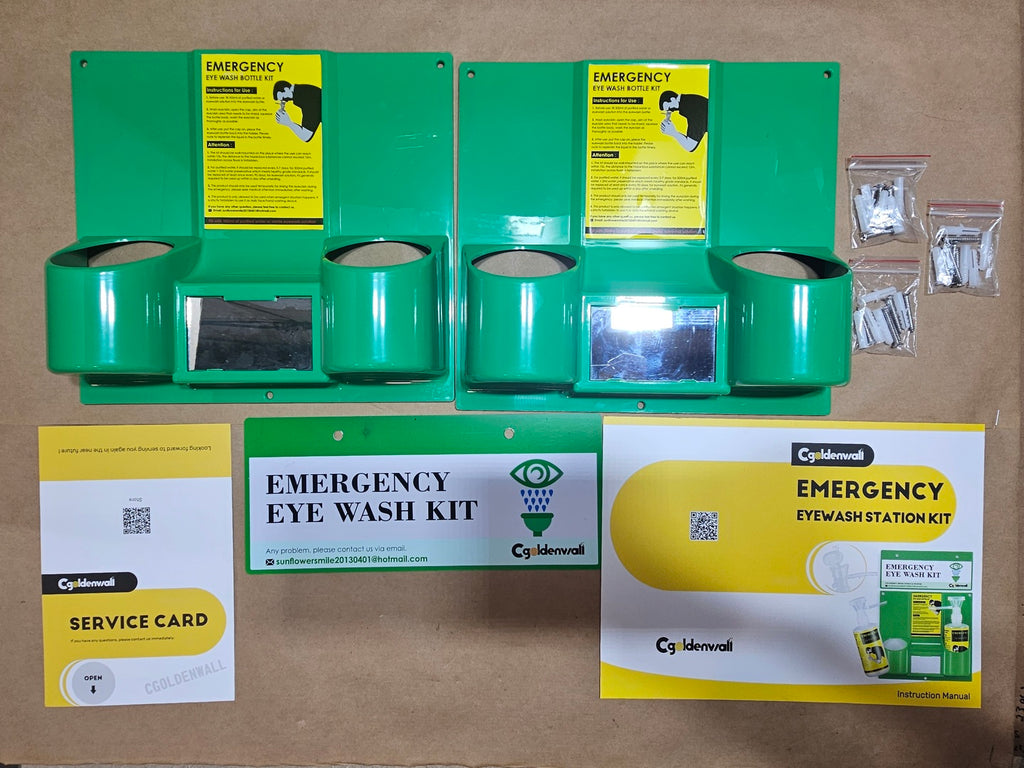 CGOLDENWALL Wall-Mount Emergency Eye Wash Station Kit 