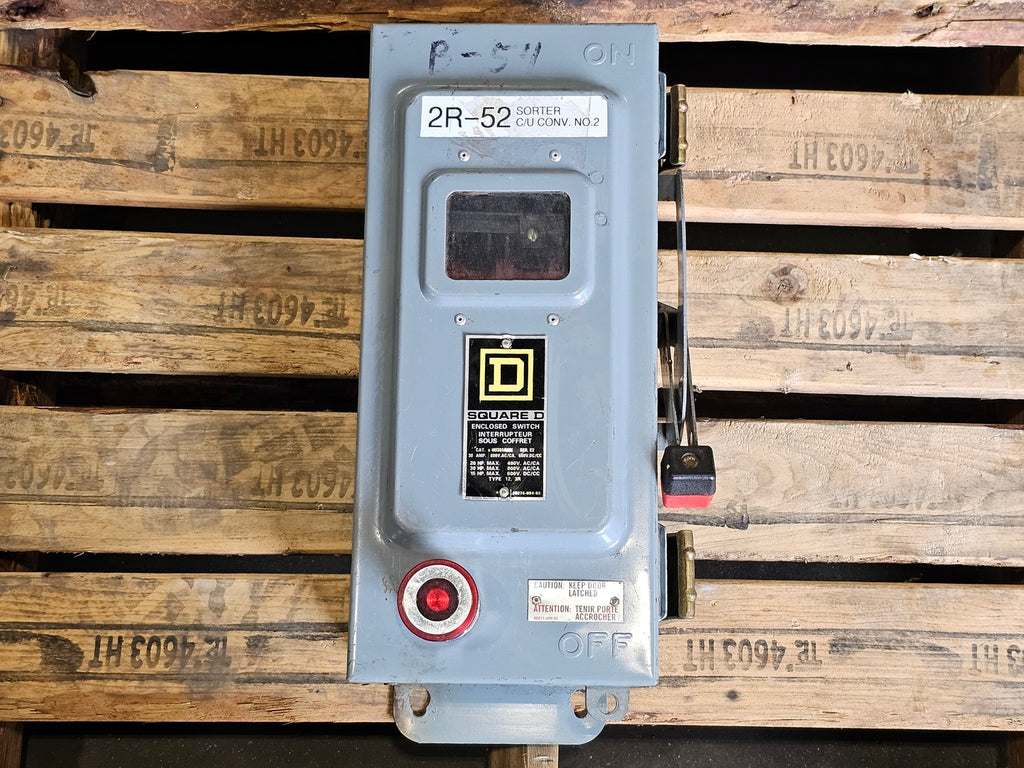 SQUARE D 30 Amp, 600 Volt, 3 Pole Non-Fusible Disconnect Switch HU361AWK