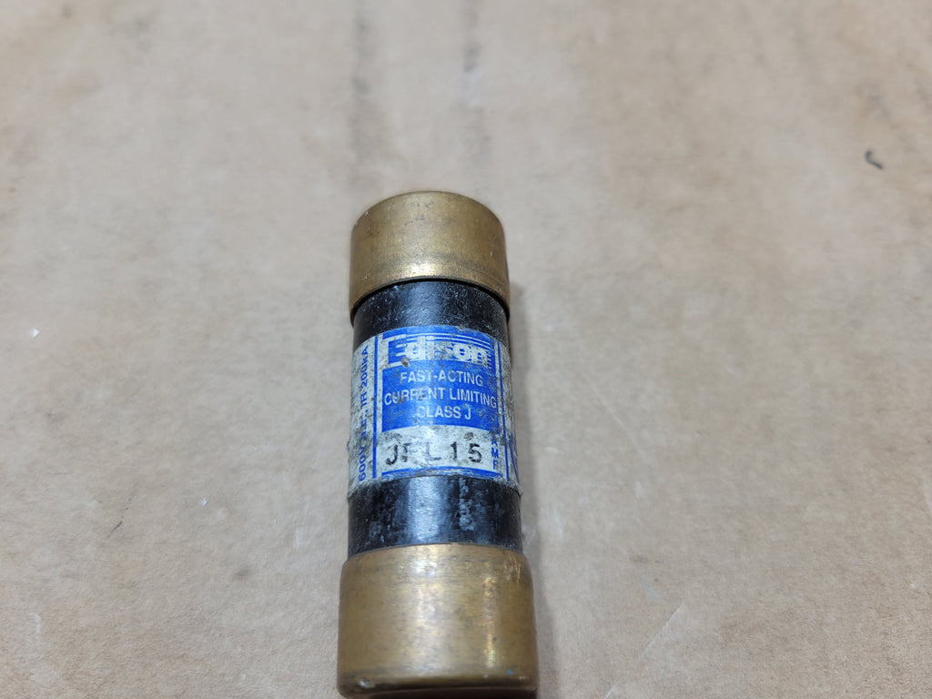 EDISON 15 Amp, 600 Volt Class J Fast-Acting Current Limiting Fuse JFL15