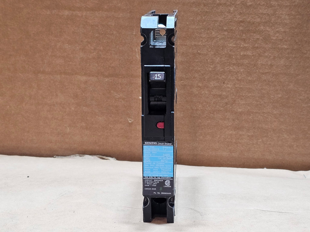 SIEMENS 15 Amp, 1 Pole, 347 Volts Circuit Breaker ED61B015