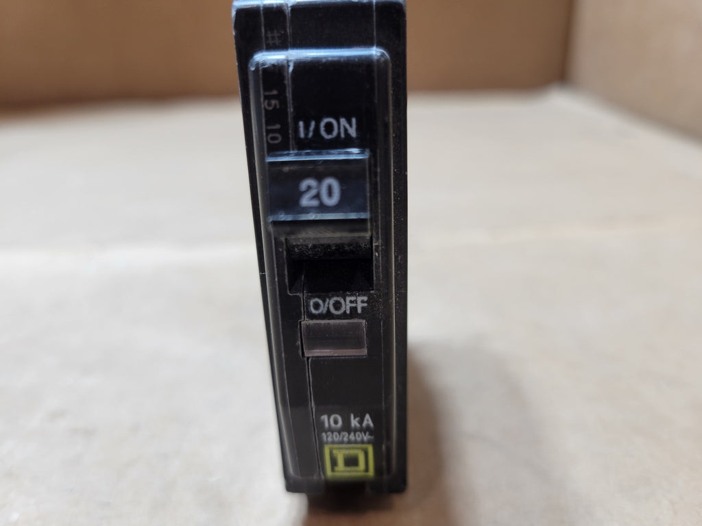SQUARE D QOB120 20A 1-Pole 120/240V 10kA Bolt-On Circuit Breaker