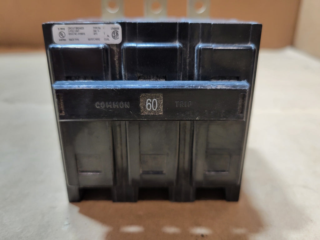 EATON BAB3060H 60A 3-Pole 240V 10kA QUICKLAG Bolt-On Circuit Breaker