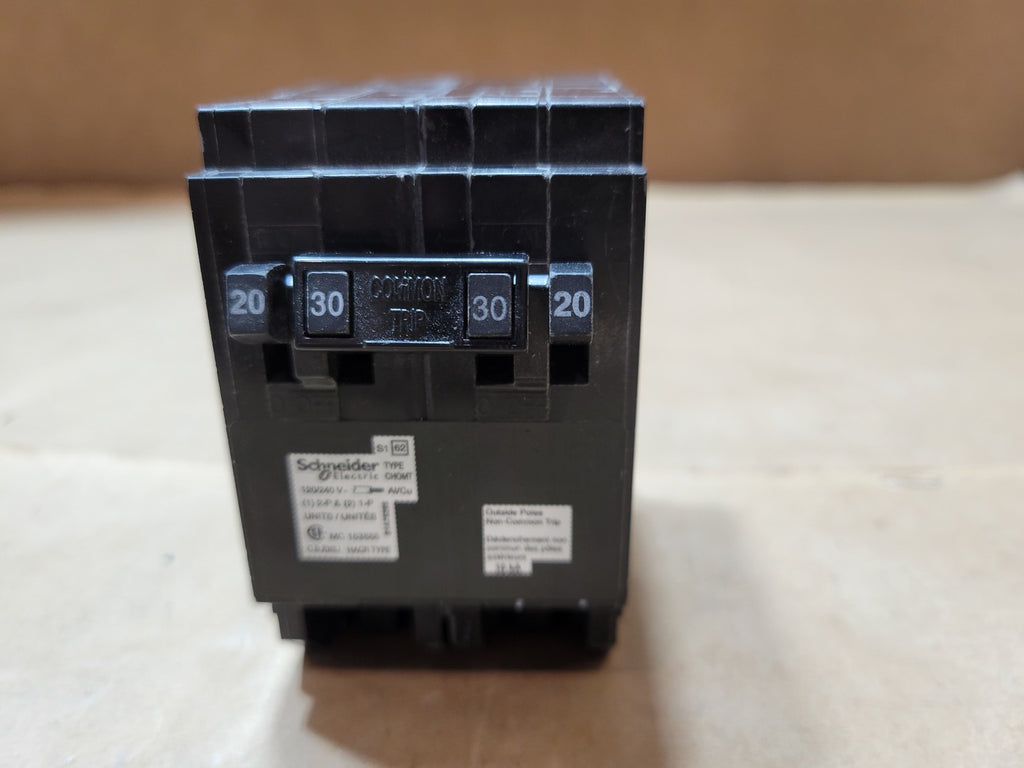SCHNEIDER ELECTRIC CHOMT2020230 Homeline 20A/30A Quad Tandem 120/240V Circuit Breaker