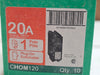 SCHNEIDER ELECTRIC CHOM120 20A 1-Pole 120/240V 10kA Plug-On Circuit Breaker (Box of 10)