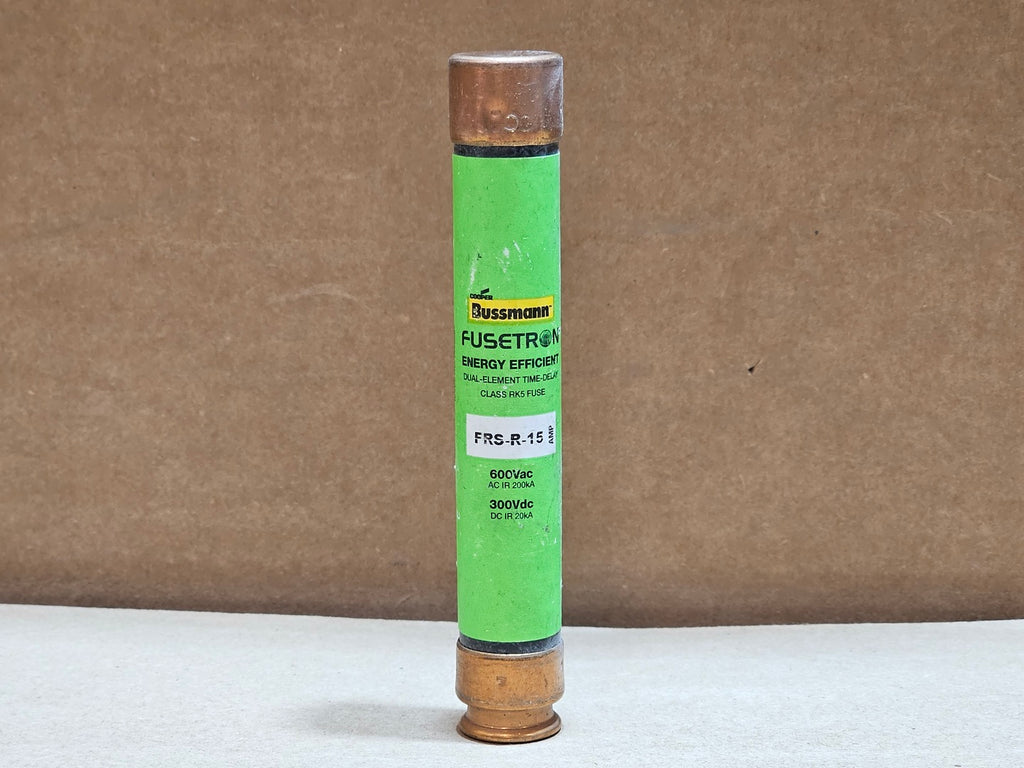 BUSSMANN FRS-R-15 Fusetron 15A 600VAC 300VDC Class RK5 Time-Delay Fuse