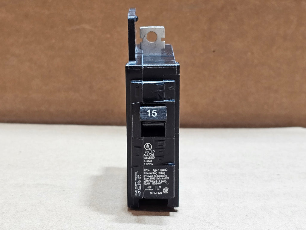 SIEMENS BQ1B015 15A 1-Pole 120/240V 10kA Bolt-On Circuit Breakers (Box of 12)