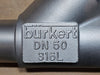 BURKERT Type 2000 B DN50 316L PTFE Pneumatic Angle Seat Valve PN25 Clamp