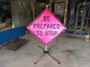 DICKE SAFETY PRODUCTS Be Prepared To Stop W3-4 Roll-Up Traffic Sign With Folding Portable Stand