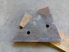 12" x 9" x 1", 2-Hole Triangular Steel Plate