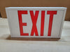 READY-LITE White Steel LED EXIT Sign, Red Lettering, Directional Chevrons NEXT-U WH