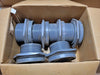 Gray Plastic Threaded Tank Bulkhead Fittings with Nuts and Gaskets - Lot of 6