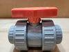 CHEMKOR 32909011 Super Bloc 1-1/2" CPVC True Union Ball Valve - Viton - Socket/ThreadedChemkor Super Bloc 1-1/2" CPVC true-union ball valve with manual handle, Viton O-rings and Teflon seals as specified on the packaging label. Includes the pictured valve assembl