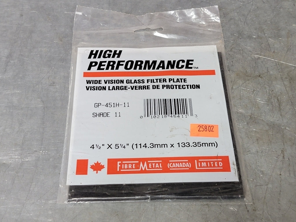 FIBRE METAL 4-1/2" x 5-1/4" Welding Glass Filter Plate GP-451H-11