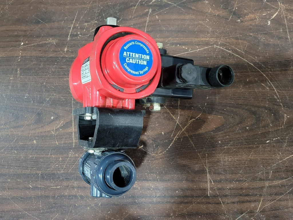 CHEMLINE PLASTIC 5" Pneumatic Actuator W/ 1/2" Class 150 Ball Valve PASR00