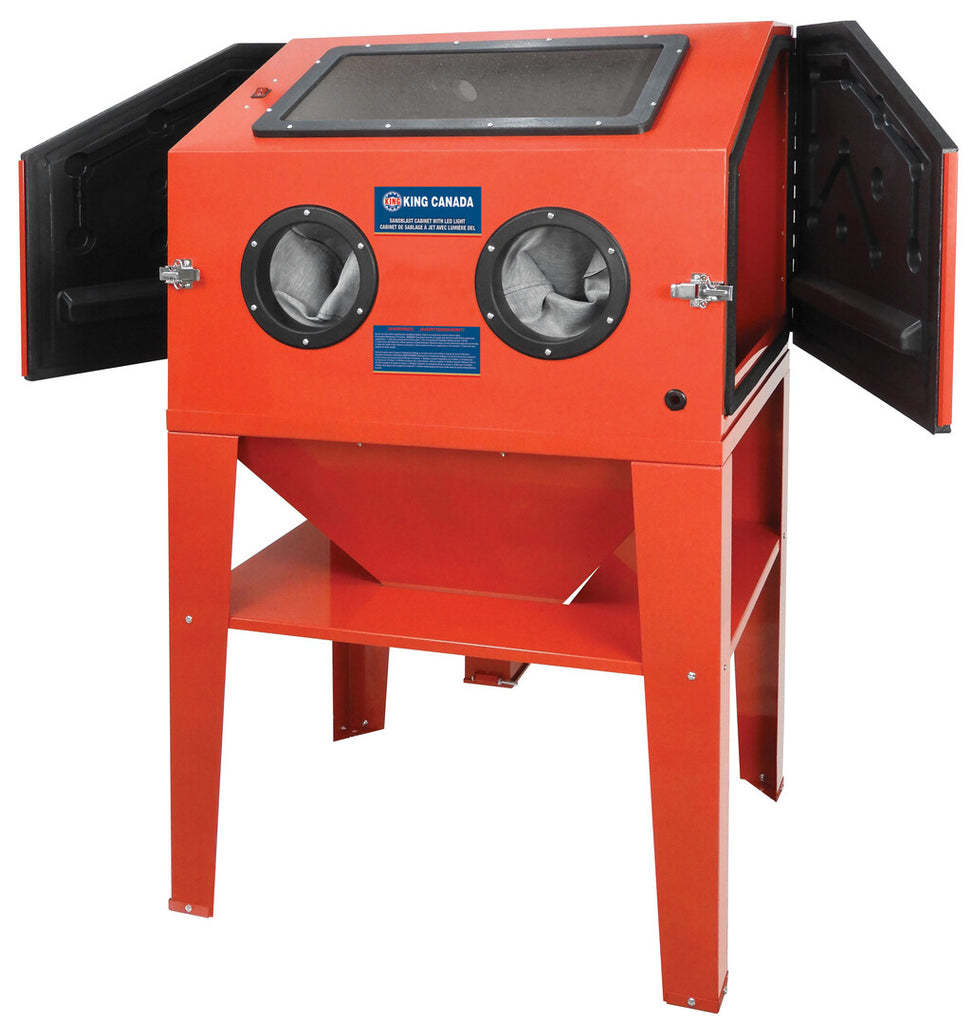 KING CANADA Floor Model Sandblast Cabinet w/ LED Light No. KSB-350-LED 