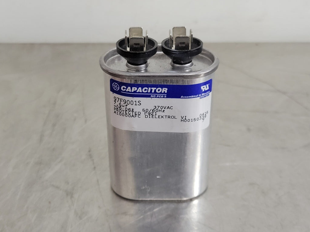 GENERAL ELECTRIC Two Oval Run Capacitor 370 VAC, 97F9001S