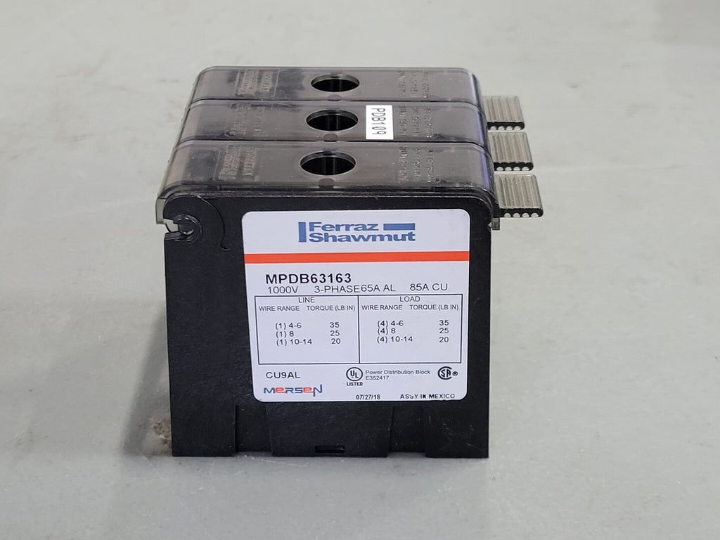 FERRAZ SHAWMUT 1000V Power Distribution Block, MPDB63163