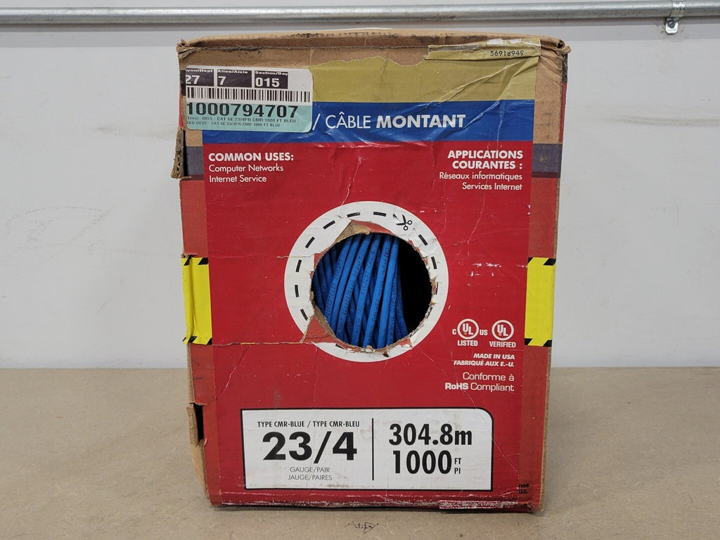 SOUTHWIRE 1000 ft., 23 AWG Riser Cable CAT 6 