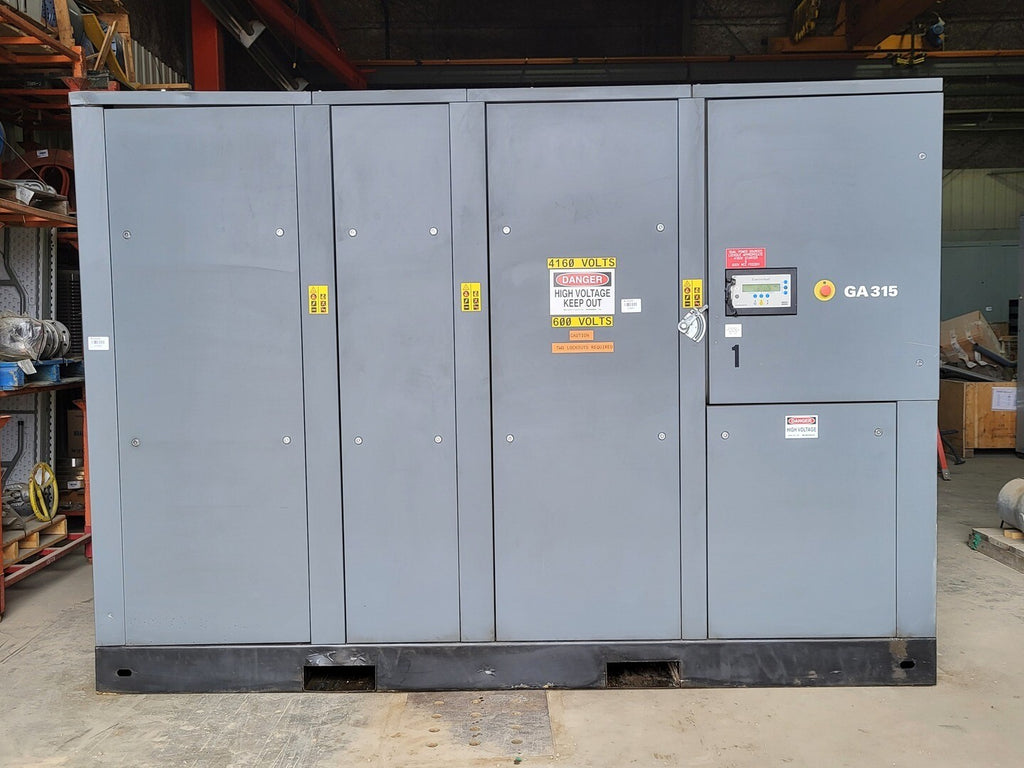 ATLAS COPCO 369 hp, 2013 CFM, 132 PSI Rotary Screw Air Compressor GA315