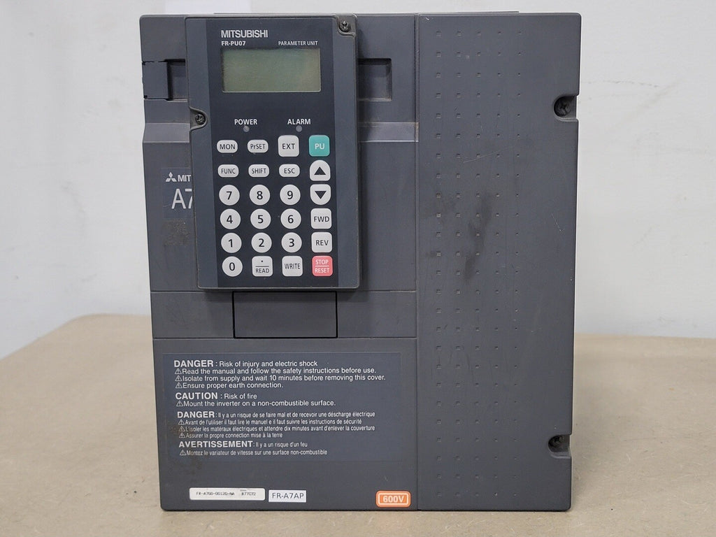 MITSUBISHI ELECTRIC CORPORATION 10 hp, 600 Volts, 3-Phase Variable Frequency Inverter Drive FR-A760-00120-NA