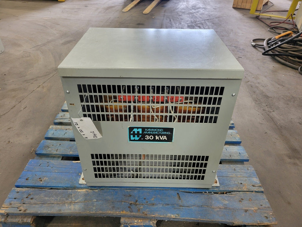 HAMMOND MANUFACTURING 30 kVA Transformer, 480 Pri. Volts, 208Y/120 Sec. Volts K307K
