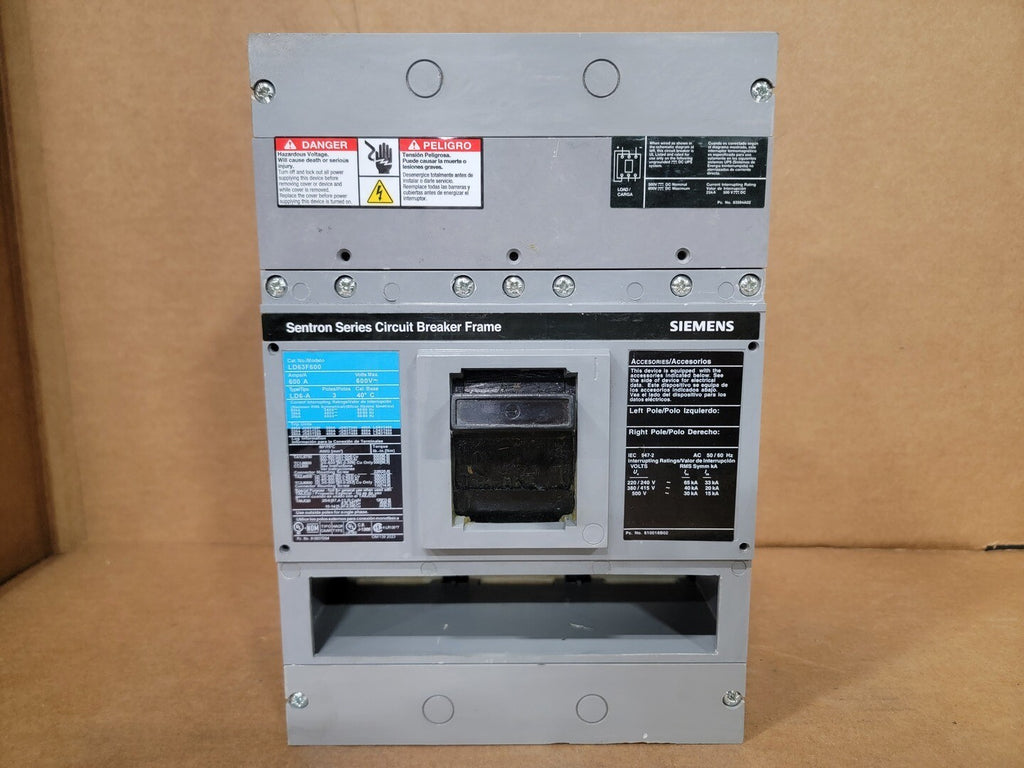SIEMENS 600 Amp, 3 Pole, 600 Volts Circuit Breaker LD63F600