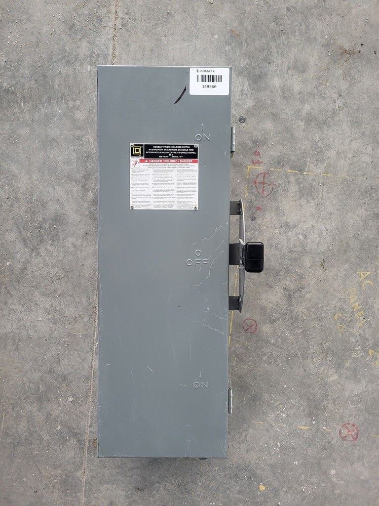 SQUARE D 60A, 600V, 3P, Non-Fusible Double Throw Disconnect Switch DTU362AWK