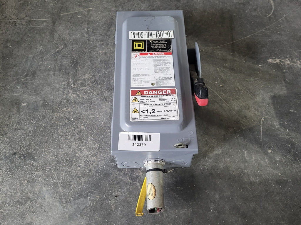 SQUARE D 30 Amp, 3 Pole, 600 Volt Fusible Disconnect Switch CH361