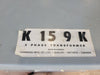 HAMMOND MANUFACTURING 15 kVA Transformer 600 pri. volts, 208Y/120 sec. volts K159K