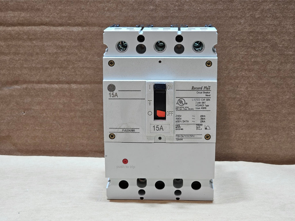 GENERAL ELECTRIC 15 Amp, 3 Pole, 600 Volt Circuit Breaker FBV36TE015RV
