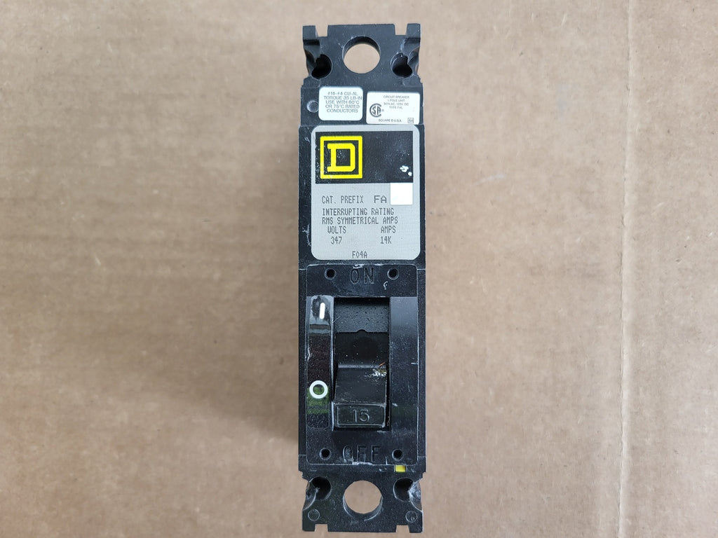 SQUARE D 15 Amp 1 Pole 347 Volts Circuit Breaker FAP17015