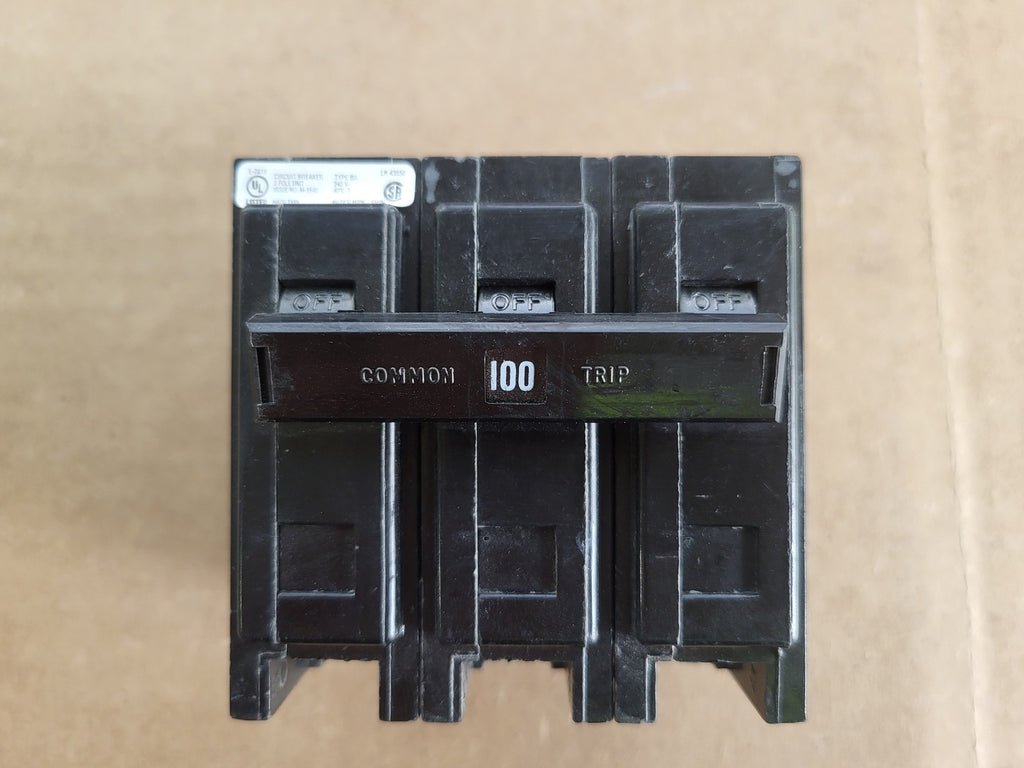 EATON 100 Amp 3 Pole 240 Volts Circuit Breaker BAB3100H