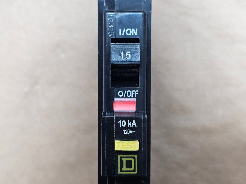 SQUARE D 15 Amp 1 Pole 120/240 Volts Circuit Breaker QOB115GFI