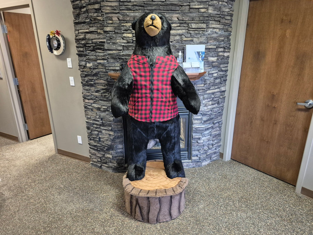 THE STUFFED ANIMAL HOUSE 6'-3" Black Bear Display