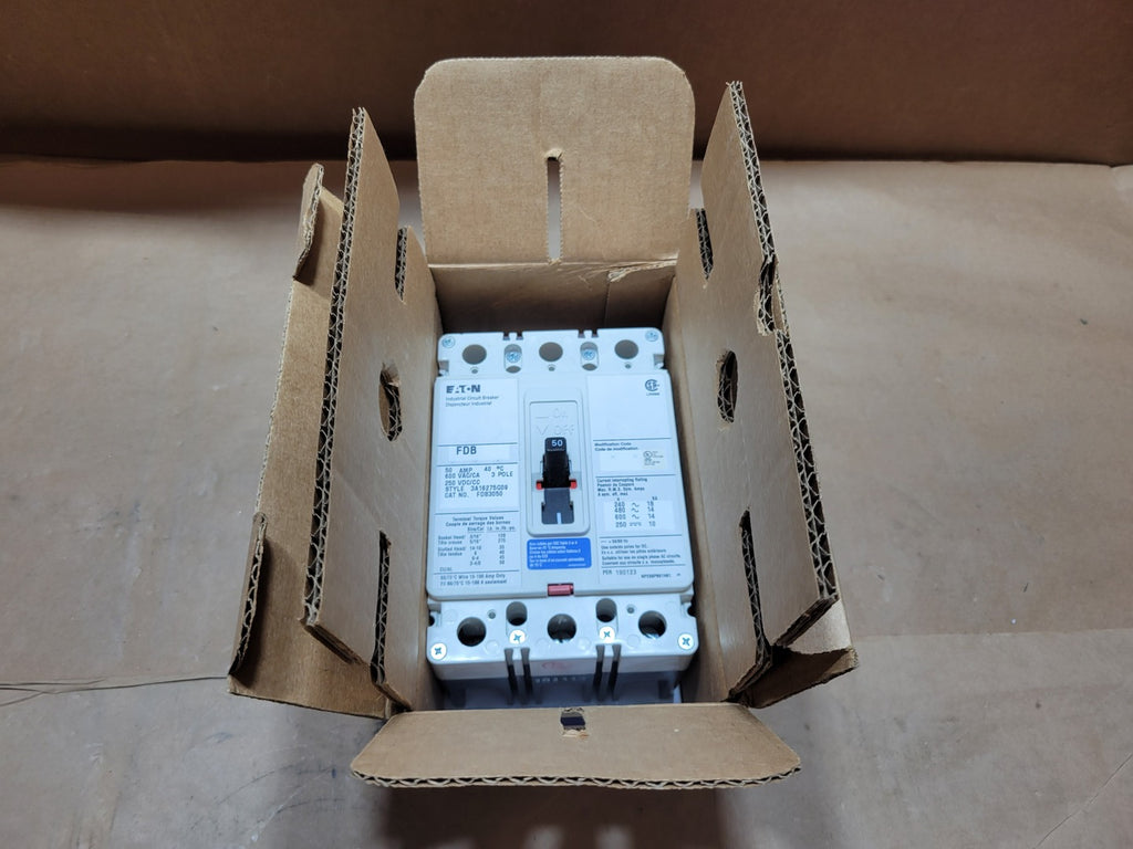 EATON 50 Amp, 3 Pole, 600 Volts Circuit Breaker FDB3050