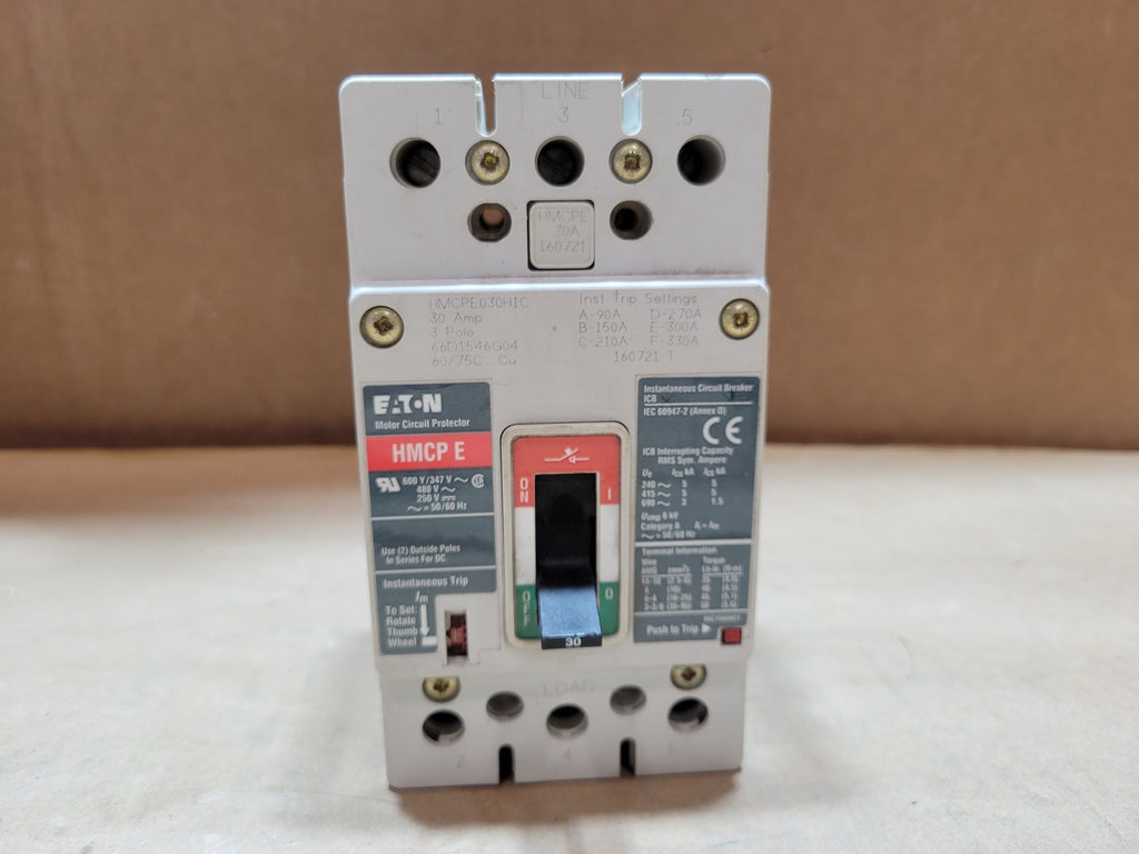 EATON 30 Amp 3 Pole 600Y/347V Circuit Breaker HMCPE030H1C