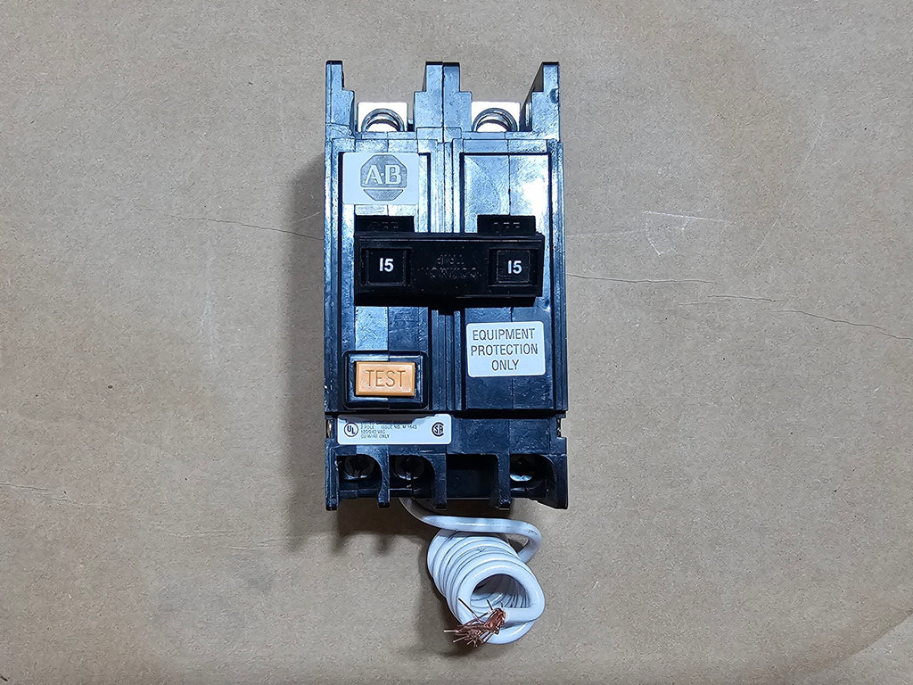 ALLEN-BRADLEY 15 Amp 2 Pole 120/240 Volts GFCI Circuit Breaker 1492-MCEA215