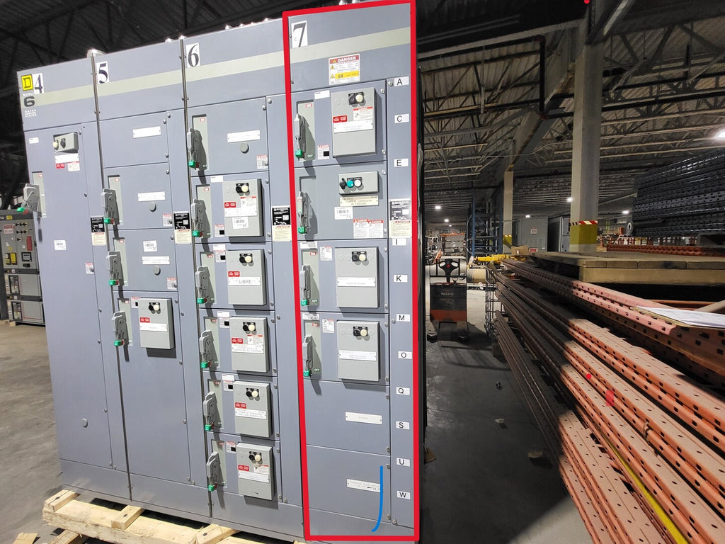 SQUARE D Model 6 Motor Control Center MCC Section, 600V, 3PH, 1200A Bus
