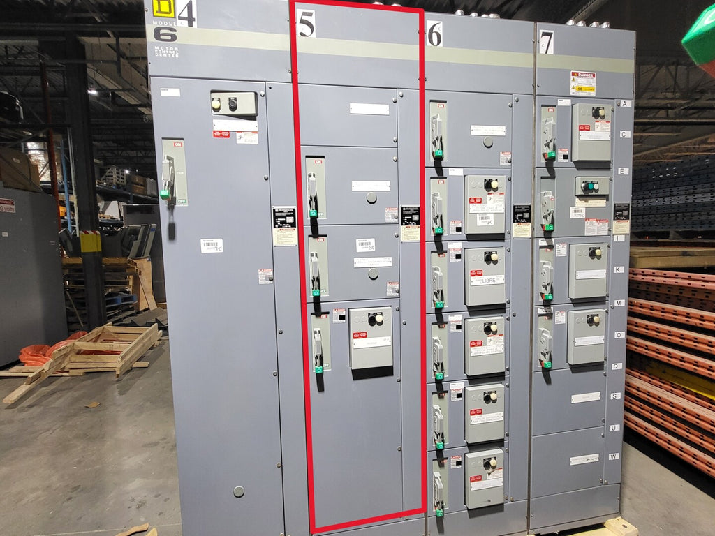SQUARE D Model 6 Motor Control Center MCC Section, 600V, 3PH, 1200A Bus