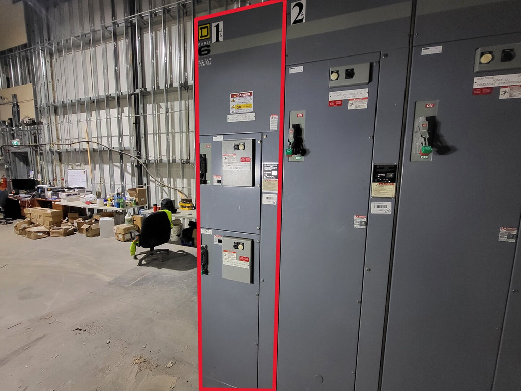 SQUARE D Model 6 Motor Control Center MCC Section, 600V, 3PH, 1200A Bus