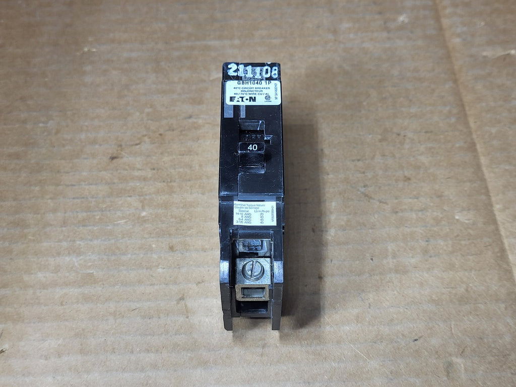 EATON 40 Amp, 1 Pole, 600 Volt Circuit Breaker GBH1040