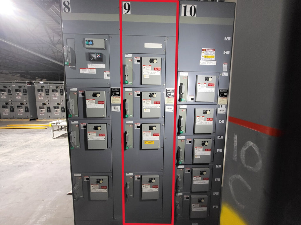 SQUARE D Model 6 Motor Control Center MCC Section, 600V, 3PH, 1200A Bus